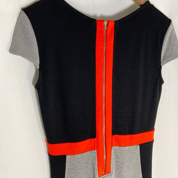 French Connection Manhattan Cap Sleeve Block Bodycon Knee Length Dress - Picture 2 of 9